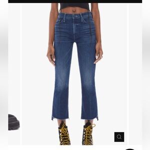 MOTHER Dark Blue Wide Leg Jeans